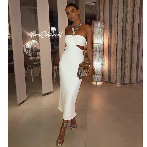 LAST ONE! BLOGGER'S FAVE! Zara Cut Out Dress White Sz XS, M NWT - Picture 1 of 17